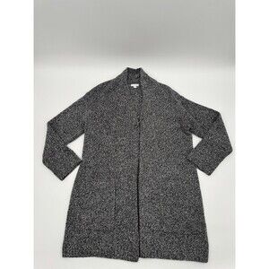 Pure Jill Open Front Cardigan Women's Medium Gray Tight-Knit Long Sleeve Outdoor